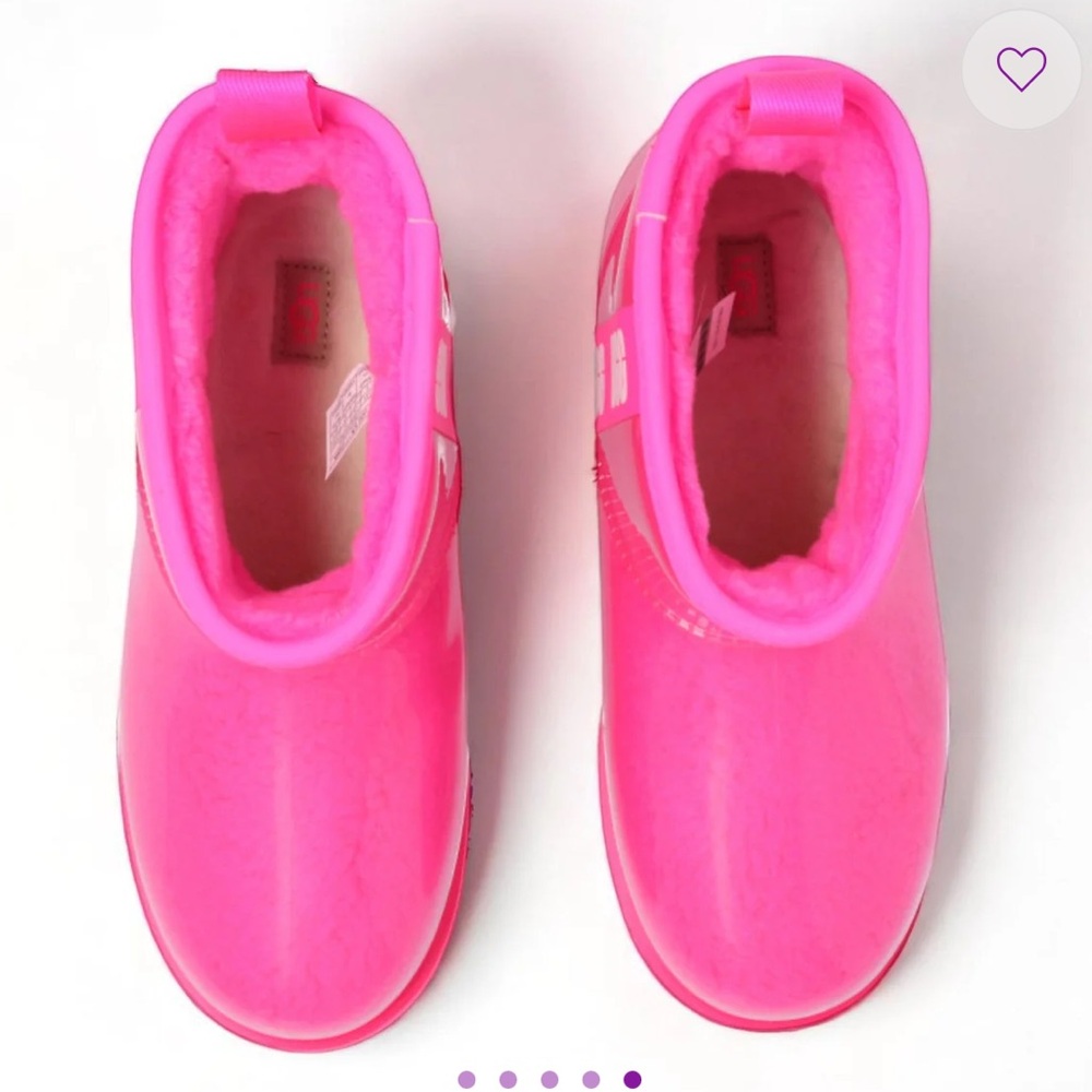 UGG Mini Clear Boot in Hot Pink kids size 6/womens 7.5 - Picture 4 of 4